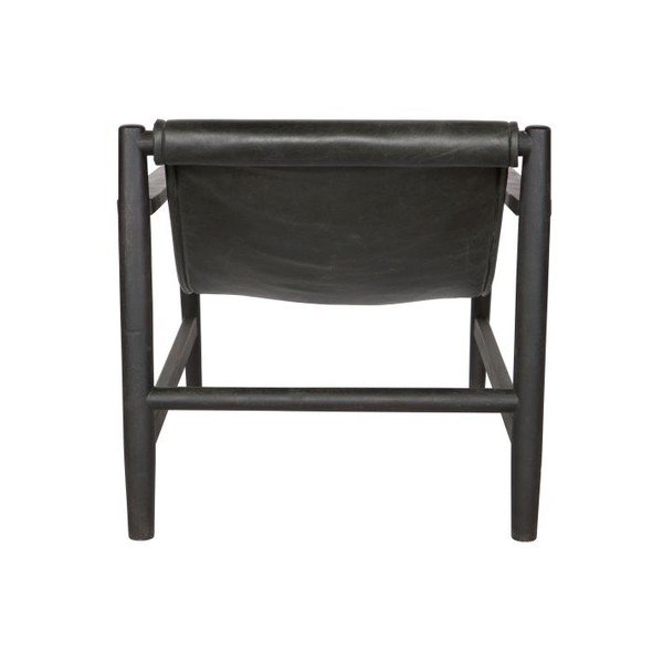 Crna kožna fotelja BePureHome Sling-image-1