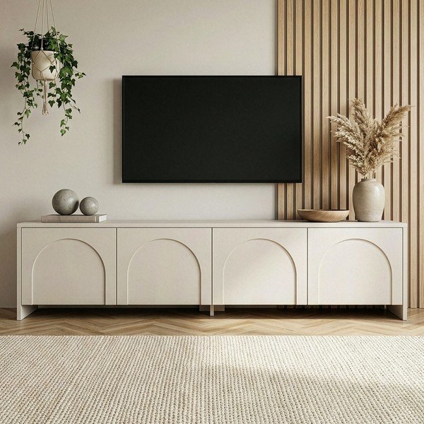 Krem TV komoda 180x45x32 cm Aurelia – Kalune Design-image-2