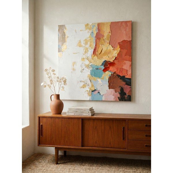 Tiskana/s ručno oslikanim elementima slika na platnu 80x80 cm Crown – Bizzotto-image-1