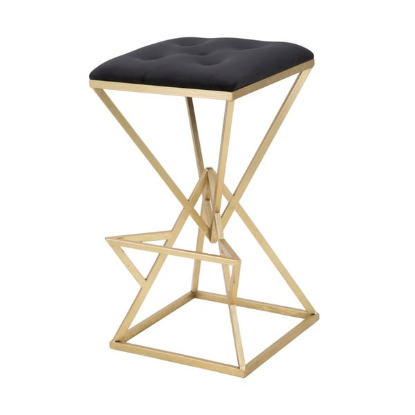 Crna/u zlatnoj boji podstavljena barska stolica (visine sjedala 75 cm) Piramid – Mauro Ferretti-image-4