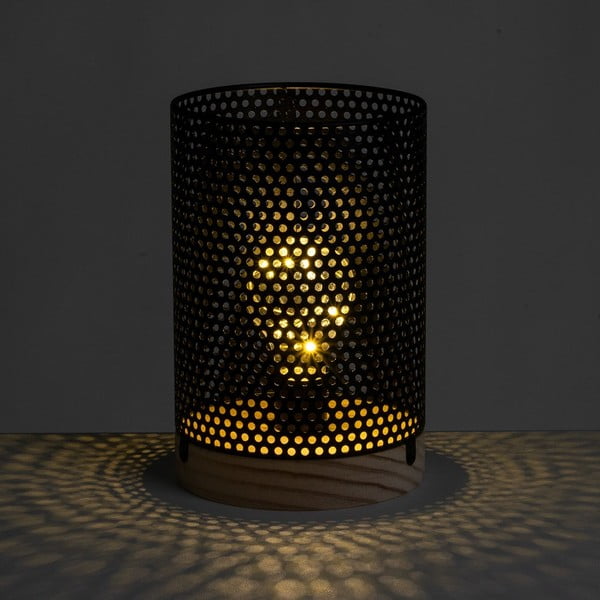 Crna stolna lampa s metalnim sjenilom (visina 20 cm) – Casa Selección-image-1