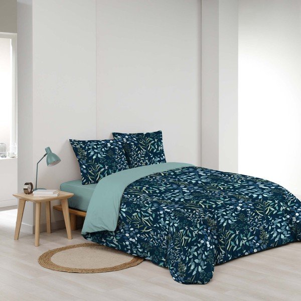 Plava 3-dijelna pamučna posteljina za bračni krevet 200x200 cm Stacy – douceur d'intérieur-image-3
