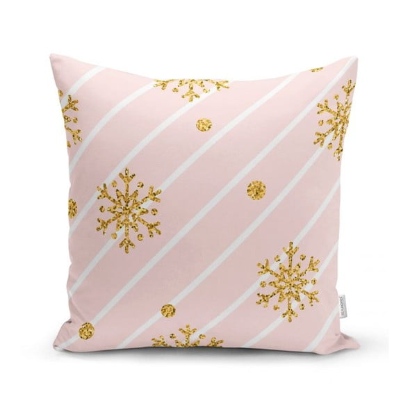 Božićna jastučnica Minimalističke navlake za jastuke Zlatne pahuljice, 42 x 42 cm