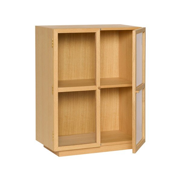 Viseća vitrina u dekoru hrasta u prirodnoj boji 70x90x39 cm Mae – Hübsch-image-4