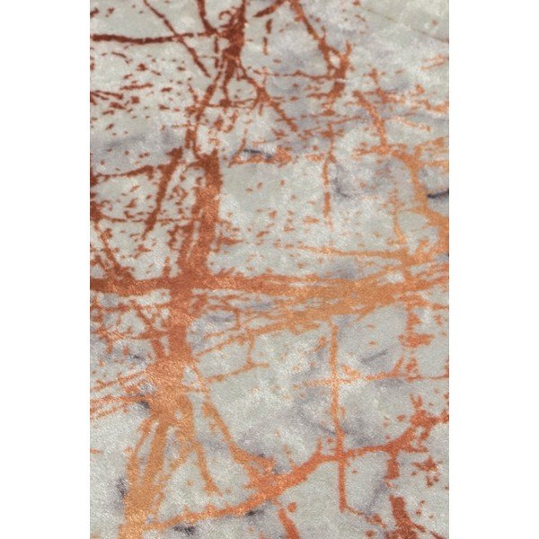 Bijelo-narančasta prostirka za kupaonicu s motivom mramora Chilai Marble, 60 x 40 cm-image-3