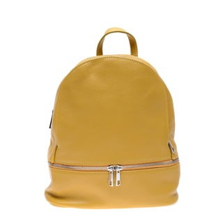 Žuti kožni ruksak s patentnim zatvaračem Anna Luchini