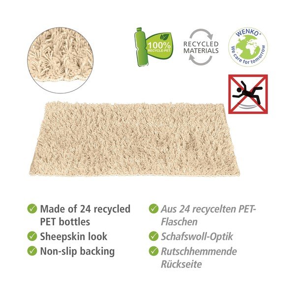 Bež tekstilna kupaonska prostirka 60x90 cm Lanas - Wenko-image-3