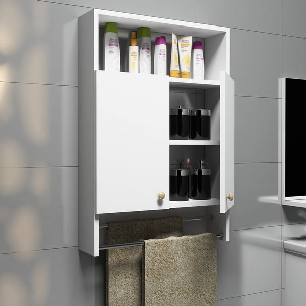 Bijeli kupaonski ormarić s stalkom za ručnike, Kupaonski ormarić-image-2