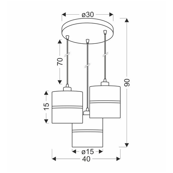Crna viseća svjetiljka s tekstilnim sjenilom ø 15 cm Assam – Candellux Lighting-image-3