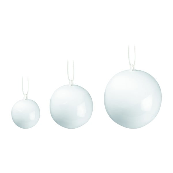 Set od 3 bijele božićne dekoracije za drvce od koštanog porculana Kähler Design Nobili