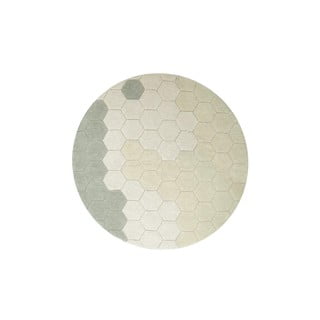 Svijetlo zeleni periv/ručno rađen pamučan okrugao tepih ø 140 cm Honeycomb Blue Sage – Lorena Canals