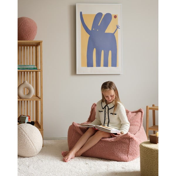 Ružičasta vreća za bebe od bouclé tkanine Chair – Wigiwama-image-1