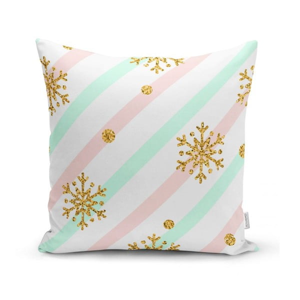 Božićna jastučnica Minimalističke navlake za jastuke Pinky Snowflakes, 42 x 42 cm