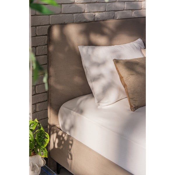 Smeđe-sivi tapecirani bračni krevet s podnicom 160x200 cm Noira Slim – Bonami Selection-image-3