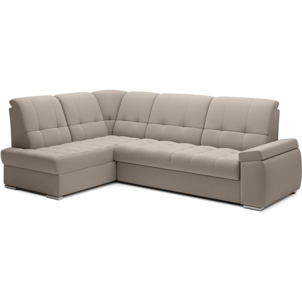 Bež baršunasti sklopiva/s prostorom za odlaganje kutna garnitura (s lijevim kutom/u obliku slova L) Sado – ELTAP-image-2