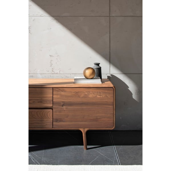 Smeđa TV komoda od punog oraha 180x65x45 cm Fawn – Gazzda-image-2