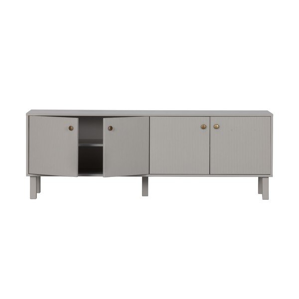 Svijetlo siva TV komoda od masivnog bora 160x56 cm Madu – WOOOD-image-3