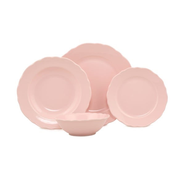 24-dijelni ružičasti porculanski set posuđa Kütahya Porselen Classic
