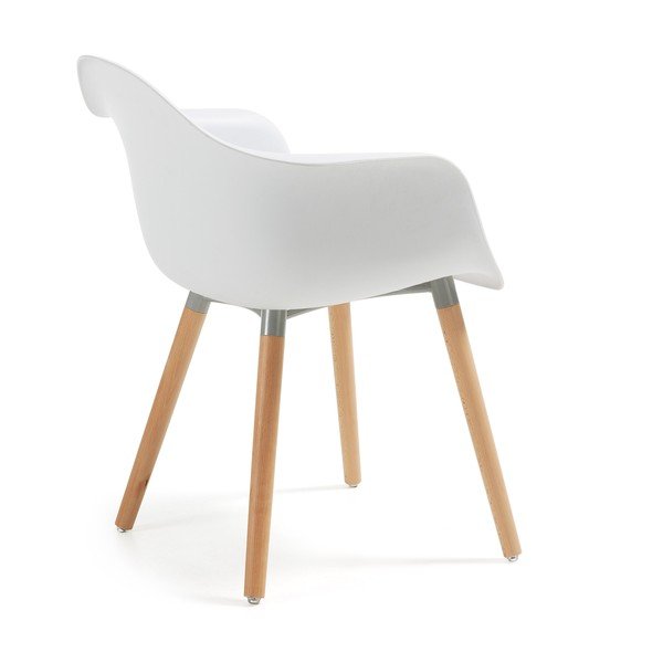 Bijela fotelja s nogama od drva bukve Kave Home Kenna-image-2