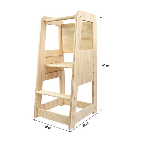 Toranj za učenje od borovine u prirodnoj boji Montessori - Little Nice Things-image-2