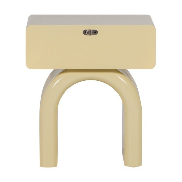 Svijetlo žuti noćni ormarić u sjajnom dekoru Zorel – WOOOD-image-4