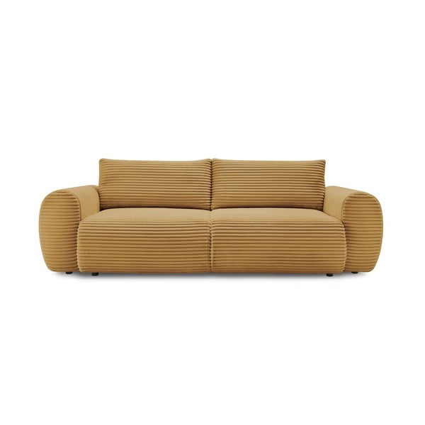 Senf žuta sklopiva sofa od samta 257 cm Lucien – Bobochic Paris