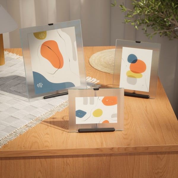 Crni stakleni stojeći okvir 19x23 cm Flute – Umbra-image-3