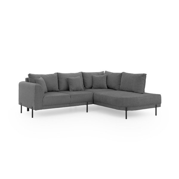 Tamno siva kutna garnitura od šenila (s desnim kutom/u obliku slova L) Mauris  – Ropez-image-2