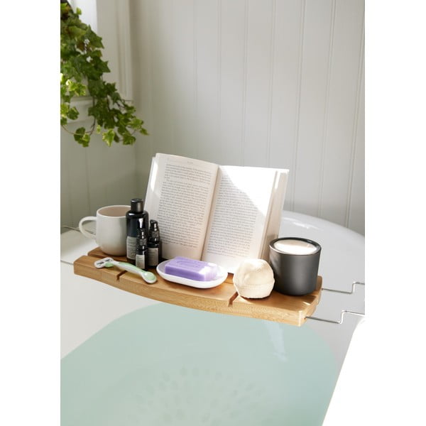 Polica za kadu od bambusovog drveta s držačem za knjigu i čašu Umbra-image-1