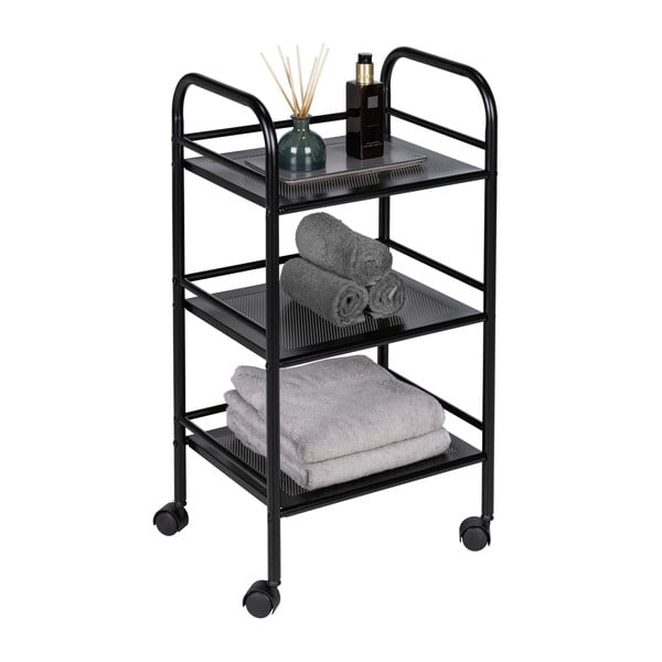 Crni metalni regal na kotačima 41x75 cm – Wenko-image-3