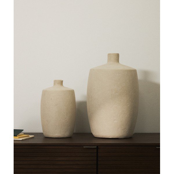 Krem vaza od papier-mâché (visina 26 cm) Mireni – Kave Home-image-1