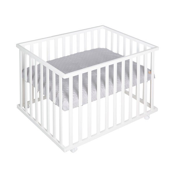 Bijeli putni krevetić na kotačićima 100x75 cm Style – Roba