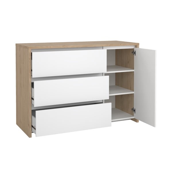 Bijela/u prirodnoj boji komoda u dekoru hrasta 119x84x48 cm Next – Tvilum-image-3