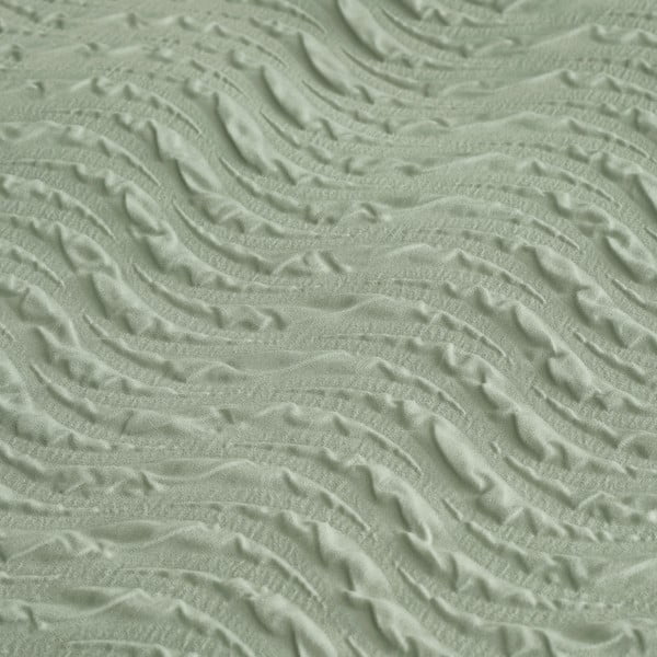 Zelena posteljina za bračni krevet/za produženi krevet od krepa 230x220 cm Heatset Wave – Catherine Lansfield-image-4