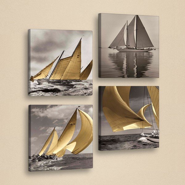 Ukrasna višedijelna slika Boats, 33 x 33 cm-image-1