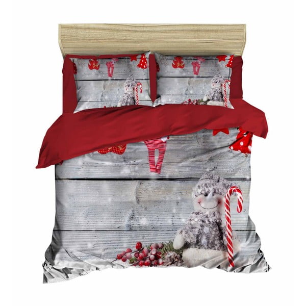 Set plahti i plahti za bračni krevet Božićna lizalica, 200 x 220 cm