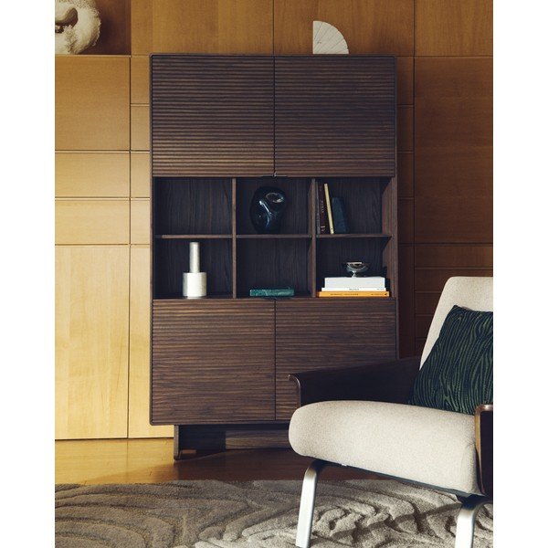 Tamno smeđi ormarić u dekoru oraha 100x163x40 cm Norlen – Kave Home-image-1