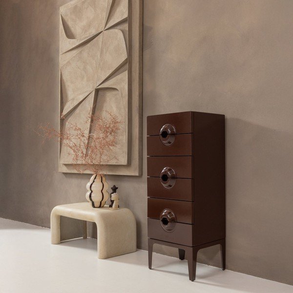 Krem stolići za kavu u setu 2 kom u kamenom dekoru 42x92 cm Stani – WOOOD-image-1