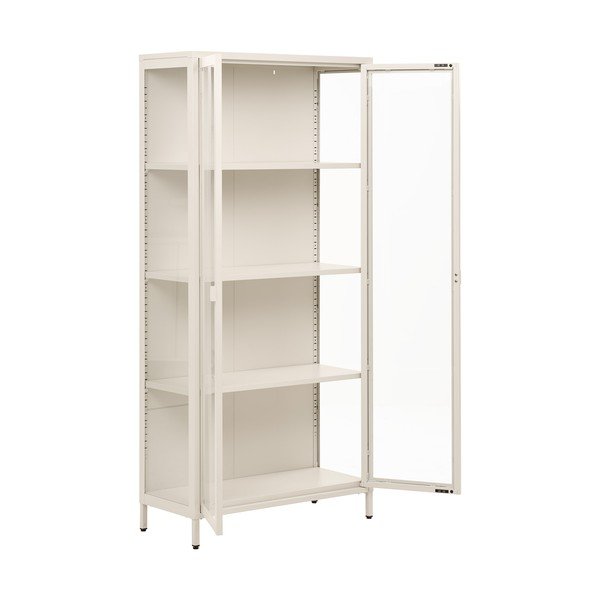 Krem željezna vitrina 80x175x35 cm Brisbane – House Nordic-image-3