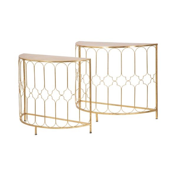 Set od 2 konzolna stola s konstrukcijom u zlatnoj boji Mauro Ferretti Balconette-image-2