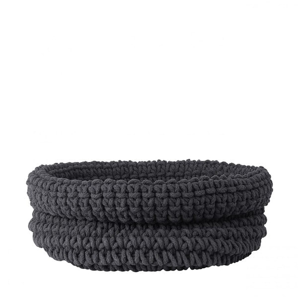 Tamno siva pletena košara od pamuka Blomus, ø 38 cm