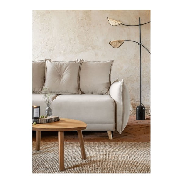 Bež sklopiva kutna garnitura od samta (promjenjiva) Lazy Lukka – Miuform-image-4