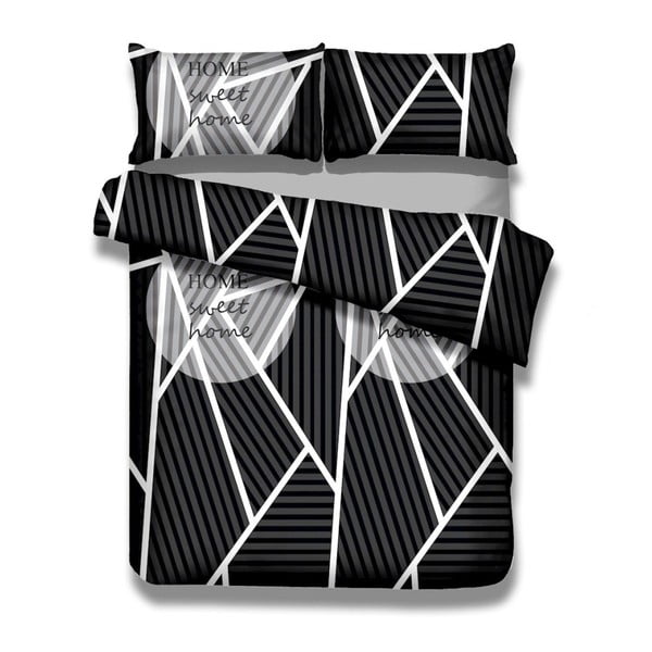 Set pamučnih popluna i jastučnice AmeliaHome Averi Sweet Home Dark, 140 x 200 cm + 50 x 75 cm
