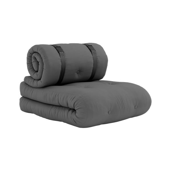 Tamno siva mekana sklopiva stolica prikladna za eksterijer Karup Design Design OUT ™ Buckle Up Dark Grey