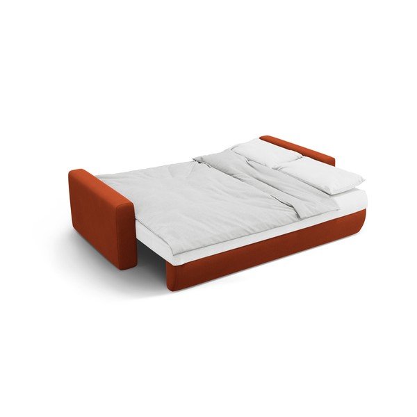 Ciglasta baršunasti sklopiva/s prostorom za odlaganje sofa 238 cm Belfast – Cosmopolitan Design-image-3