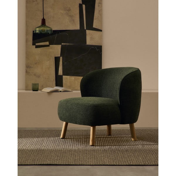 Zelena fotelja od šenila Ulit – Kave Home-image-1