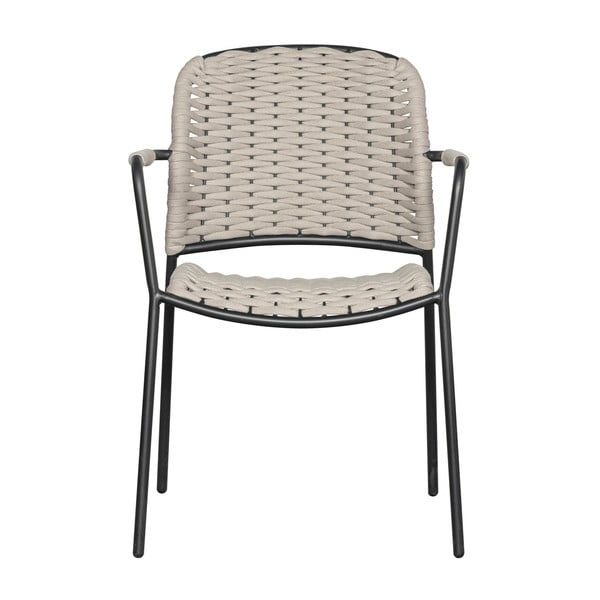 Crne/bež metalne vrtne stolice u setu 2 kom Taku – Exotan