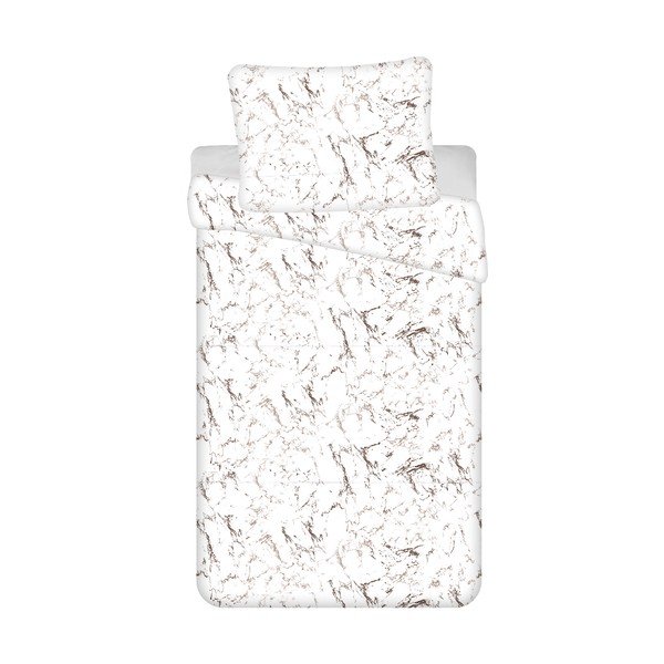 Bijela/smeđa posteljina za krevet za jednu osobu od mikropliša 140x200 cm – Jerry Fabrics