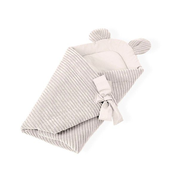 Bež pokrivač za povijanje od samta 35x65 cm – Meowbaby-image-1