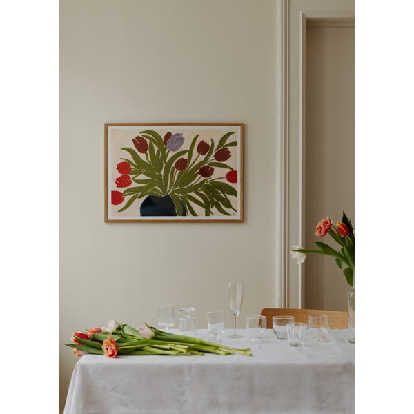 Plakat 70x50 cm Tulips in a Blue Vase – Anine Cecilie Iversen – The Poster Club-image-1